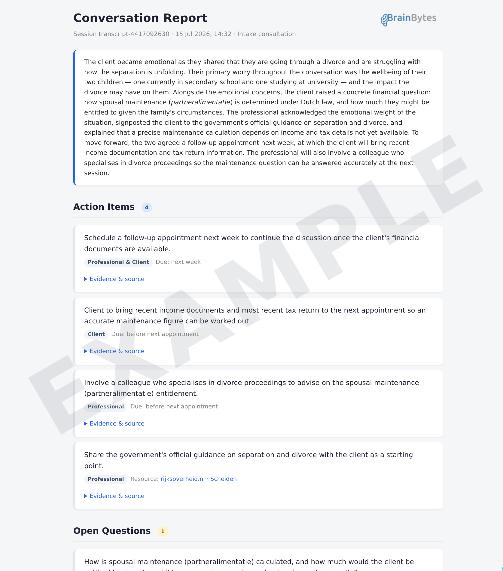 Example Sovereign AI conversation report